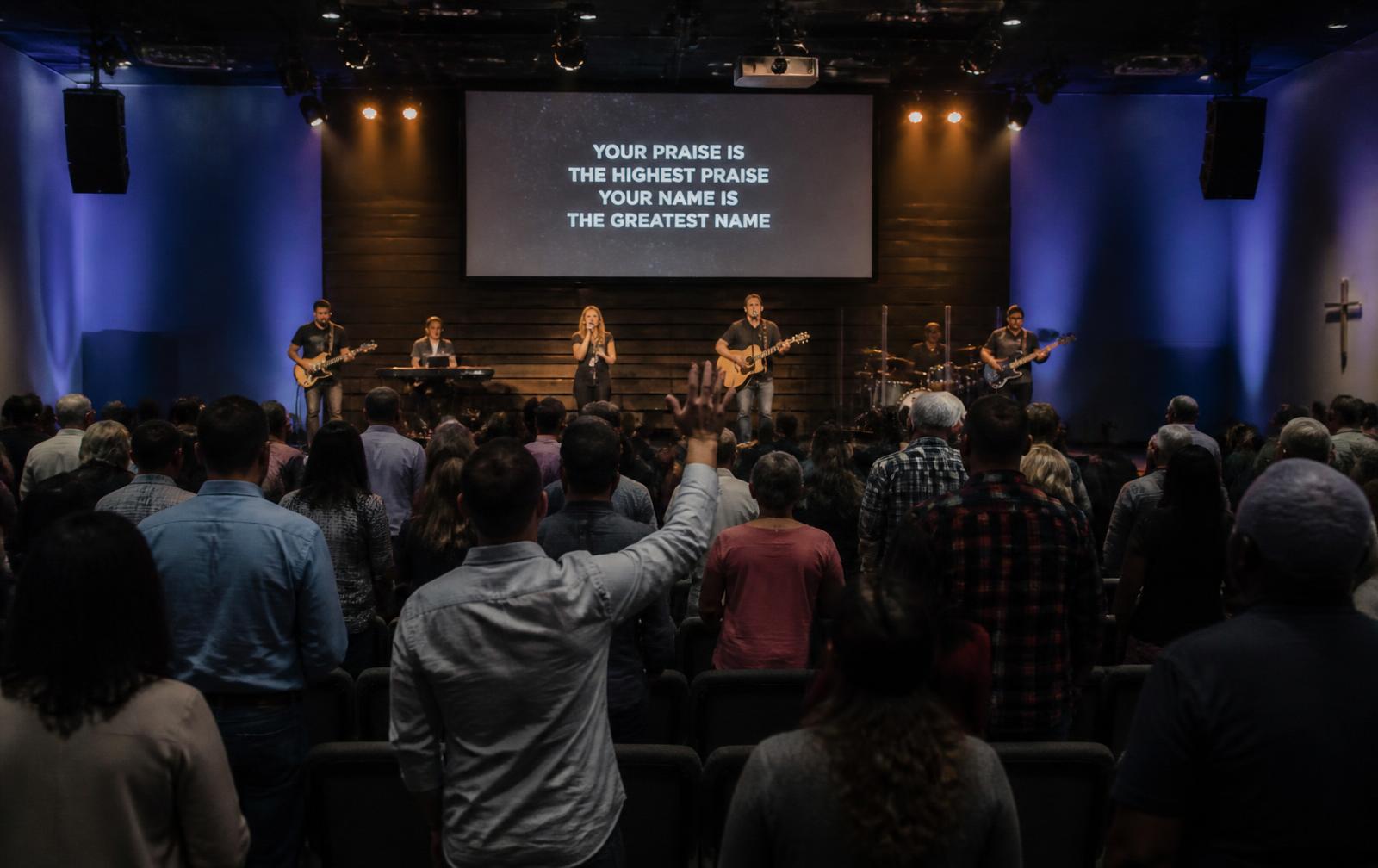 Sunday worship service in progress